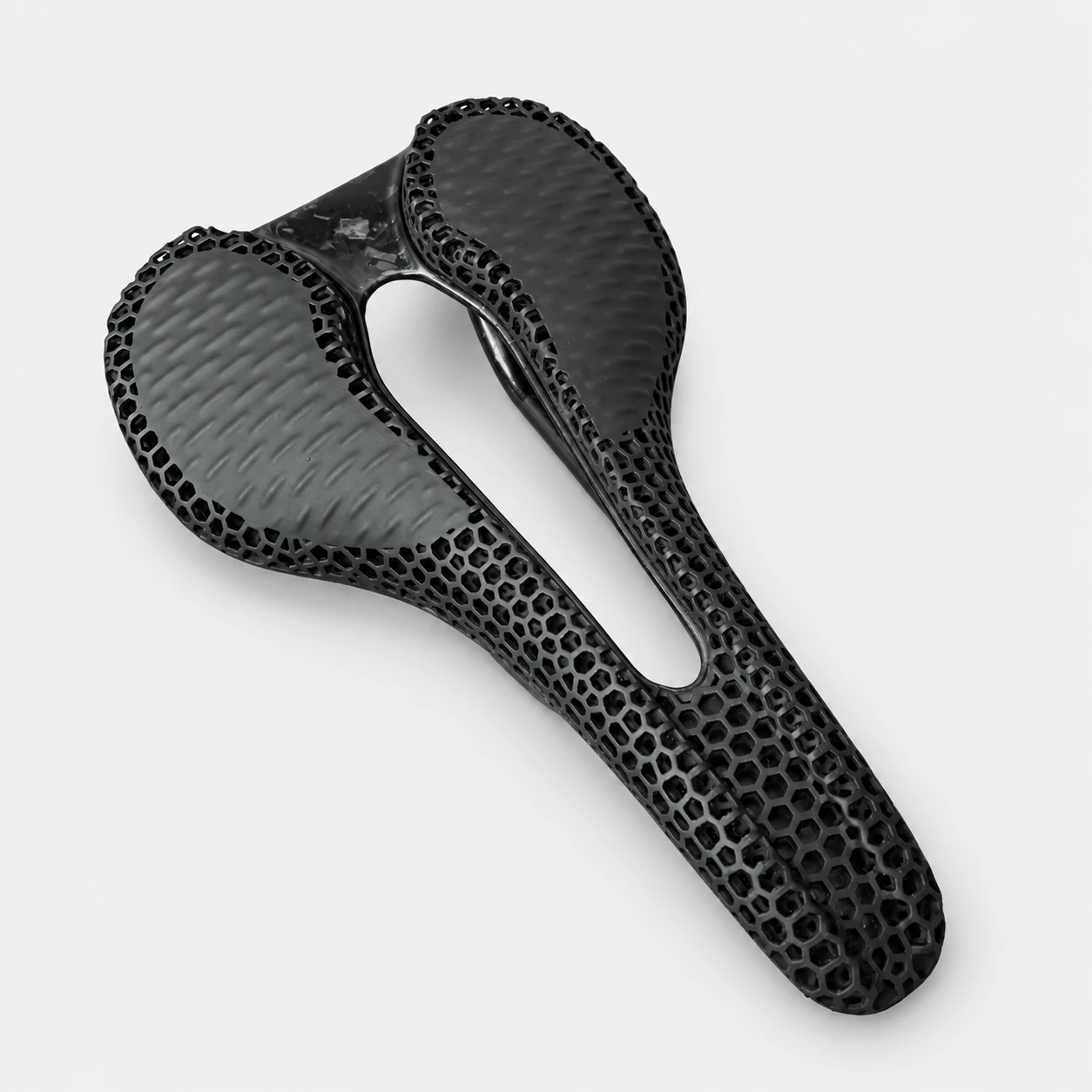 665 3D printed bicycle saddle top angle view
