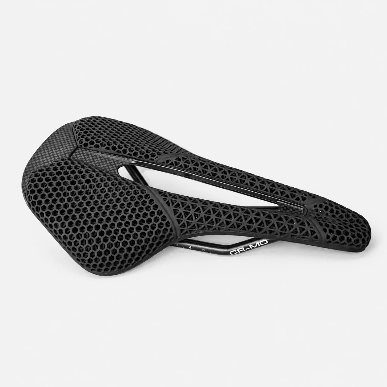 V-S128 3D printed bicycle saddle three-quarter view