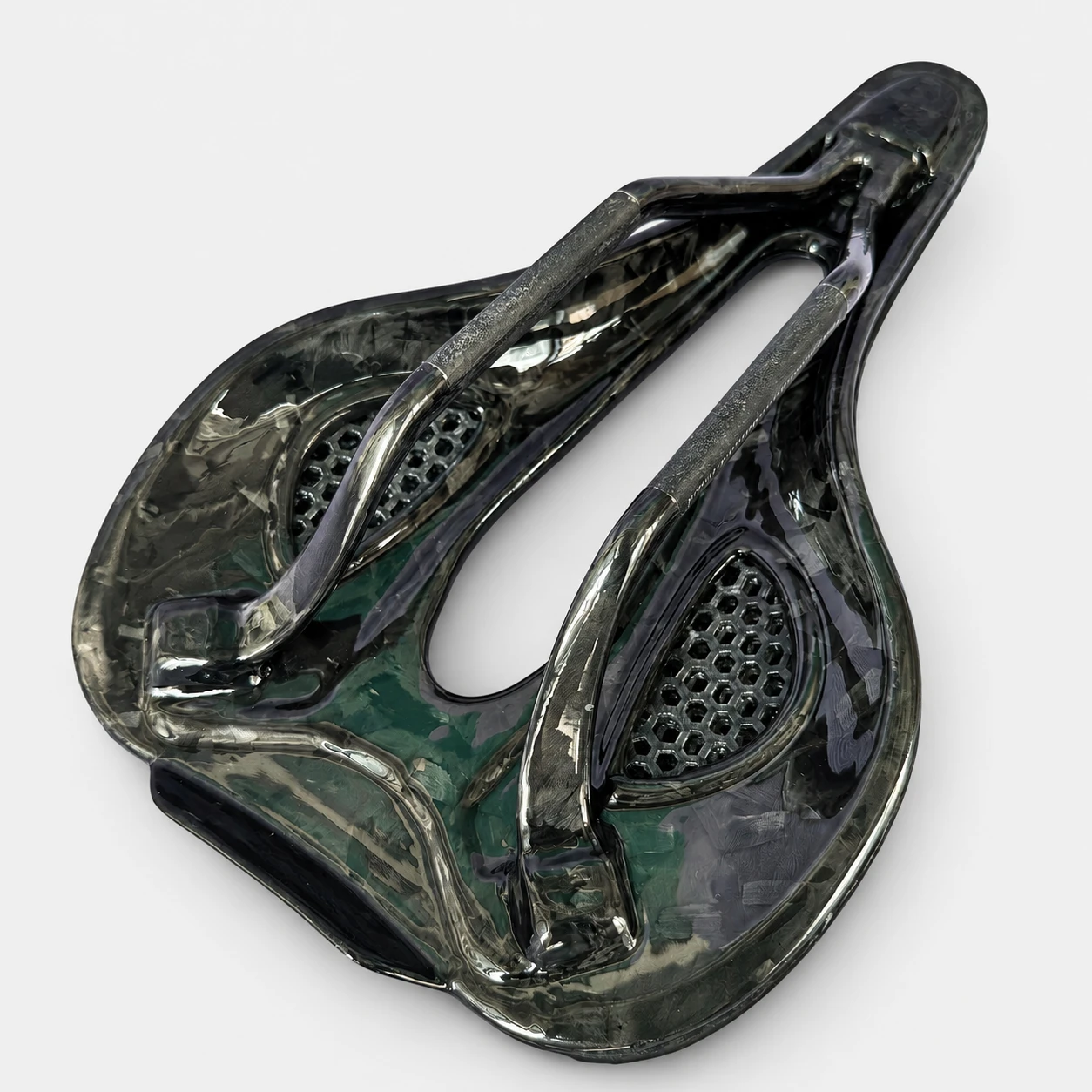 665 bicycle saddle underside angle view