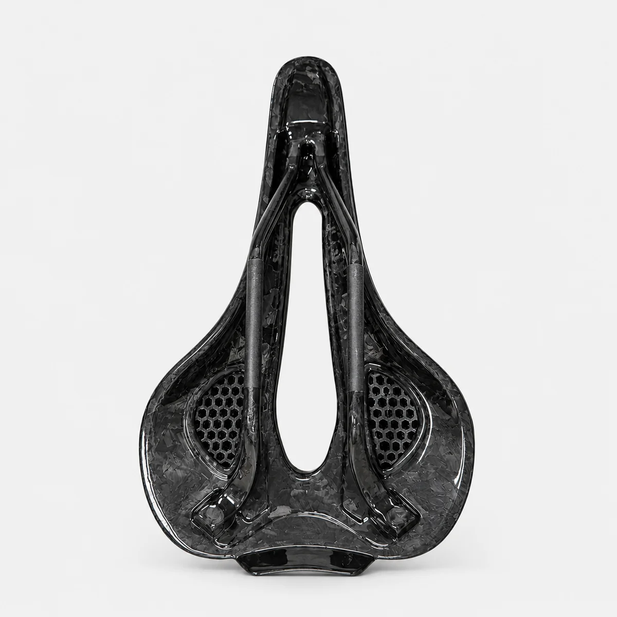 665 3D printed bicycle saddle carbon rail view