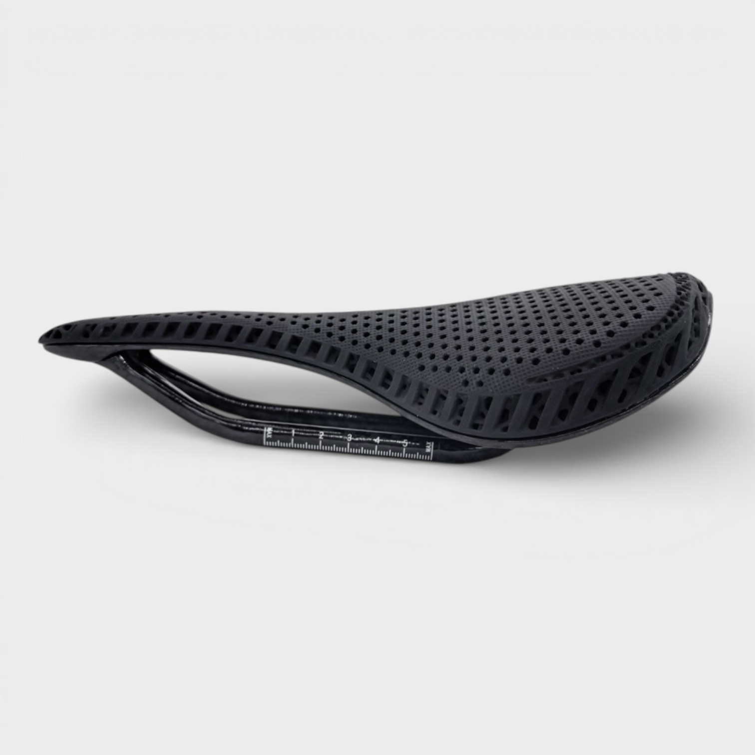 K70 3D printed bicycle saddle angle view