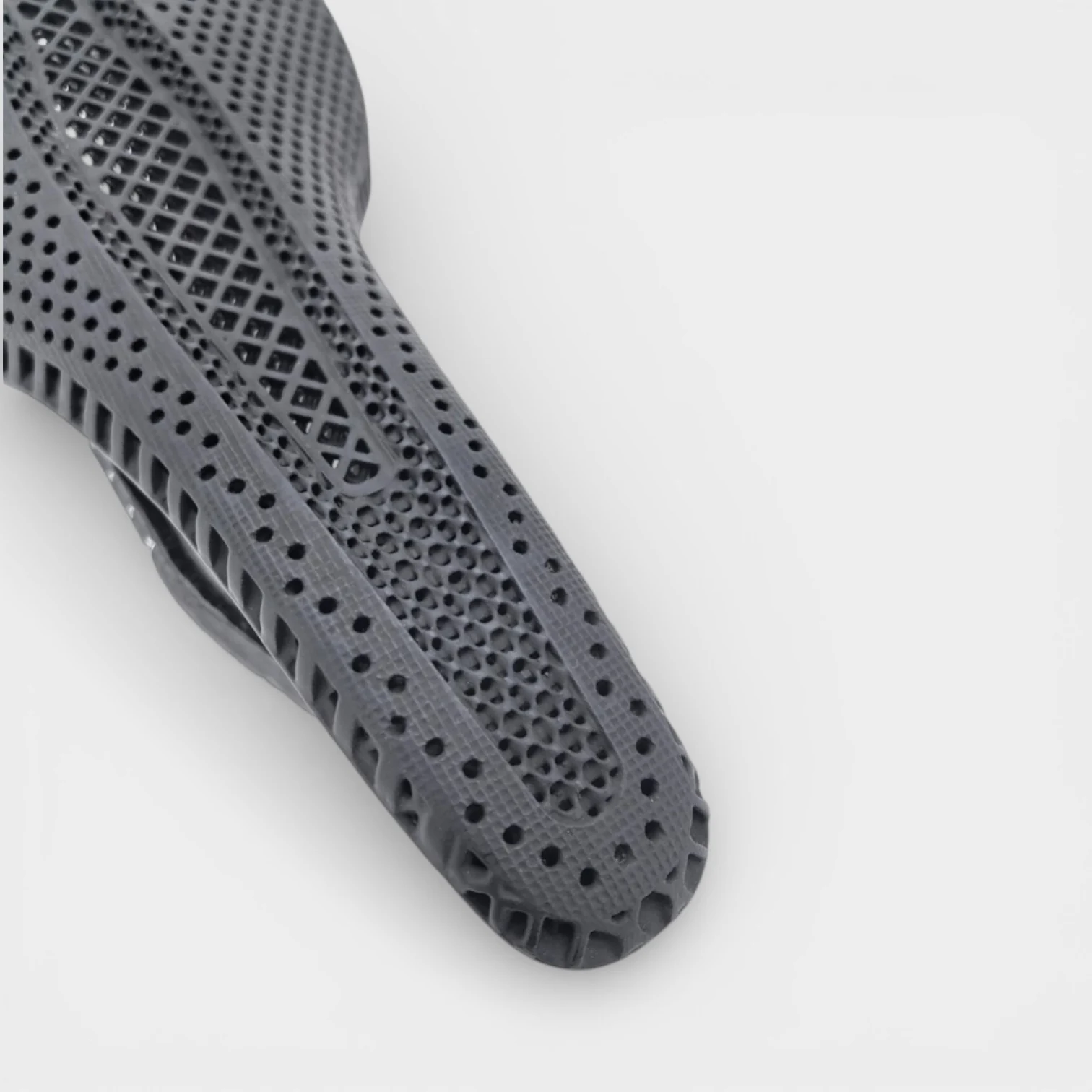 K70 3D printed bicycle saddle underside and rail view