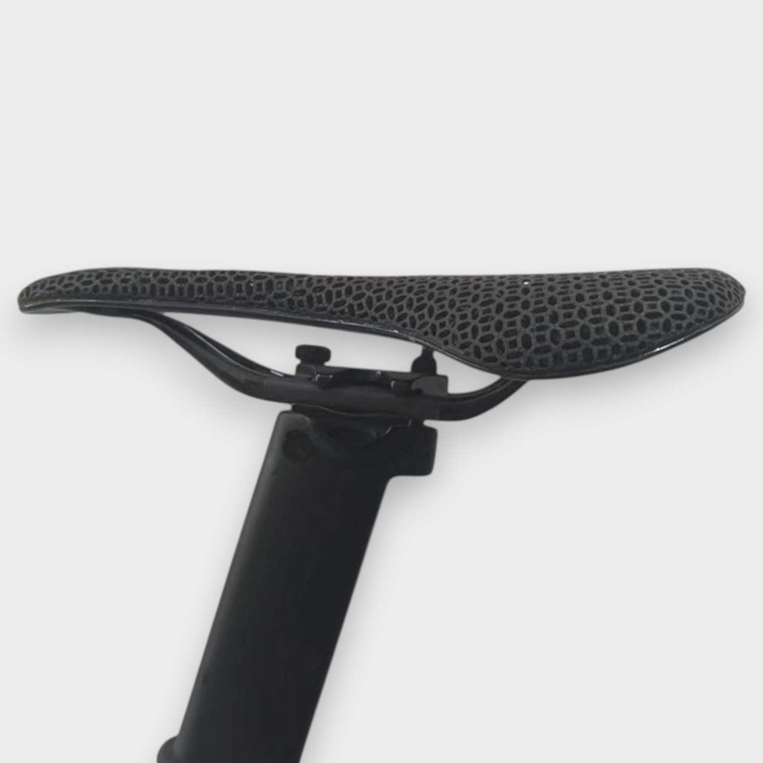 P15 3D printed bicycle saddle angle view