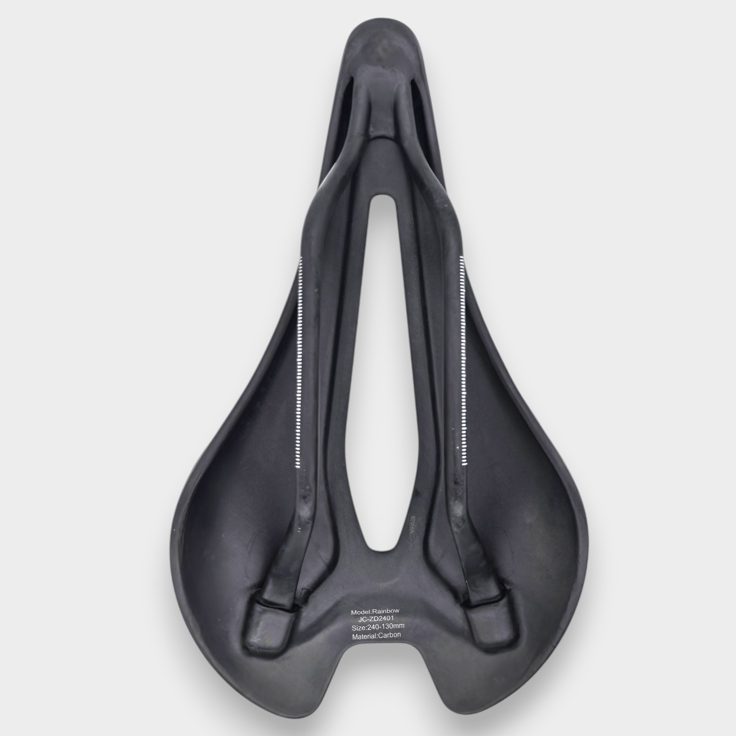 WKL-2401 3D printed bicycle saddle underside and rail view